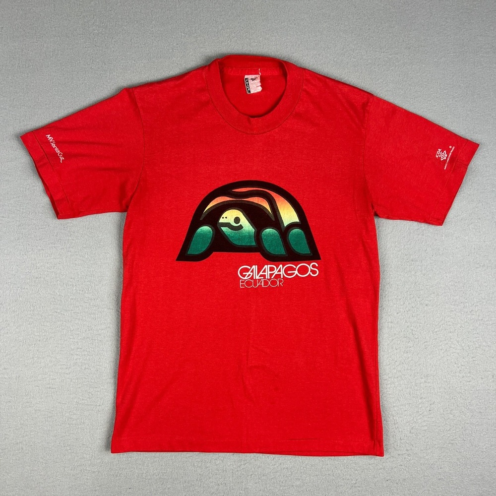 VTG Galapagos Islands Turtle T Shirt‎ Fits S 1990s Single Stitch Ecuador Tourist